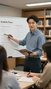 Scholar Advising Students On Academic In A Study Abroad Program Office At