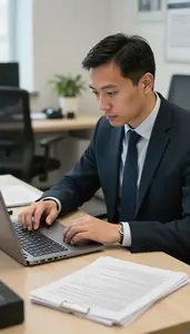 Security Analyst Analyzing Foreign Policy Developments In An Intelligence