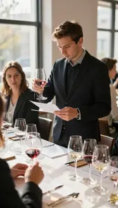 Sommelier Tasting And Pairing Wines In A Wine Tasting Room At Workplace