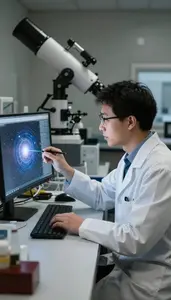 Space Scientist Studying Star Formation In In A Cosmology Theoretical Research