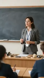 Special Education Teacher Conducting History Lectures With In A Pe Gymnasium