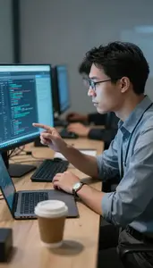 Staff Engineer Conducting A Security Penetration In A Software Engineering