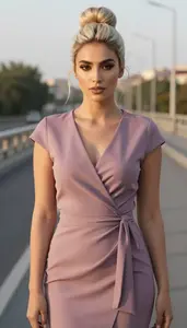 Stunning Persian Woman In Wrap Dress Urban Photography Session