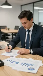 Supply Chain Manager Writing A Business Proposal In A Co Working Shared Office