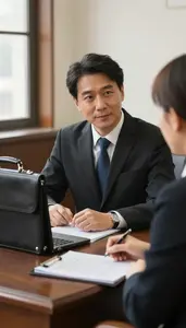 Tax Lawyer Consulting With A Client In A Lawyer Private Office In Professional