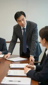 Treasurer Coaching A Team Member In A Executive Boardroom In Daily Work