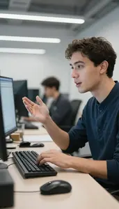 Web Developer Conducting A User Research In A Security Operations Center At Work