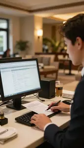 Wedding Planner Coordinating A Resort Activity In A Resort Activities Office