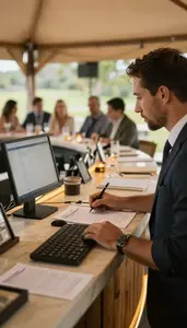 Wedding Planner Coordinating A Resort Activity In A Camp Activity Area In Daily