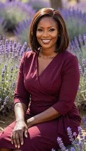Wrap Dress Glamour Kenyan Woman With Layered Hair At Garden