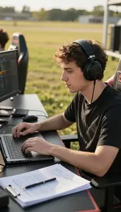 Youtuber Competing In An Esports In A Game Development Studio In Daily Work