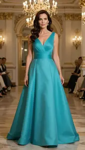 Ball Gown Fashion Portrait Light Skinned Woman At Gala Event