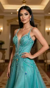 Ball Gown Glamour Photography Latina Woman Portrait At Gala