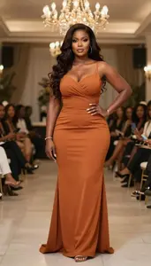 Beautiful African Woman In Evening Dress Gala Editorial Shoot