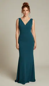 Beautiful Latina Woman In Evening Dress Studio Editorial Shoot