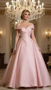 Beautiful Mexican Woman With Blonde Chignon In Ball Gown Gala Portrait