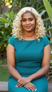 Beautiful Sri Lankan Woman In Formal Dress Garden Editorial Shoot