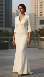 Beautiful Sri Lankan Woman With Elegant Updo In Formal Gown Urban Portrait