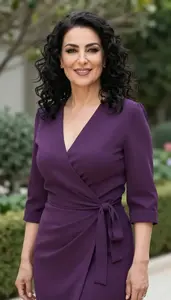 Beautiful Turkish Woman In Wrap Dress Resort Editorial Shoot