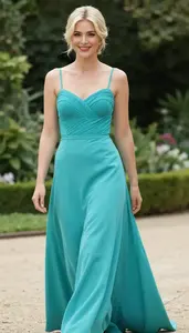 Beautiful Warm Toned Woman In Formal Gown Resort Editorial Shoot