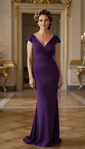 Chic Mediterranean Woman In Evening Gown Gala Lifestyle Photography