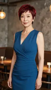 Chinese Woman In Wrap Dress Cocktail Event Glamour Portrait Photography