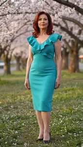 Cocktail Dress Fashion Portrait Multiracial Woman At Garden Event