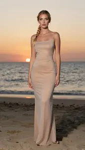 Cocktail Dress Glamour Photography Southern European Woman Portrait At Sunset