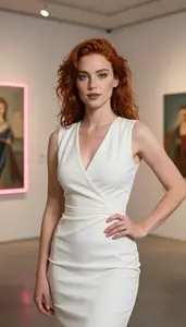 Cocktail Event Glamour Portrait Wrap Dress On Western European Woman