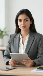 Confident Contract Manager In Professional Setting