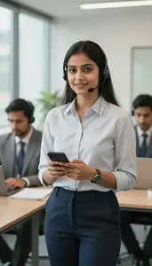 Customer Service Manager At Work In Modern Office Setting