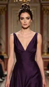 Elegant Ball Gown Portrait Of Southern European Woman At Gala Event