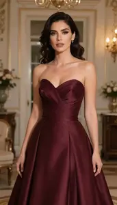 Elegant Ball Gown Portrait Of Latina Woman At Gala Event Stock Photography