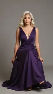 Elegant Formal Gown Portrait Of Latina Woman At Studio Event