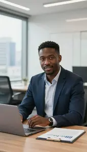 Family Office Advisor Advising On Asset Allocation Strategy Stock Photo