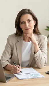 Financial Planner Developing A Budget Plan Stock Photo