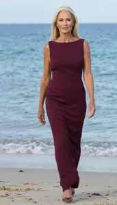 Formal Dress Fashion Portrait Olive Skinned Woman At Sunset Event