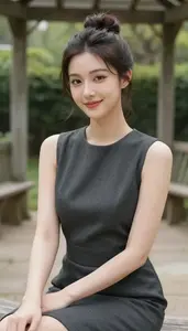 Formal Dress Fashion Portrait Fair Skinned Woman At Garden Event