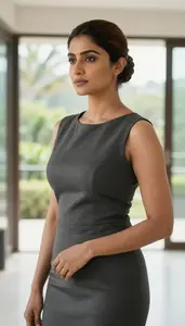 Formal Dress Fashion Portrait Sri Lankan Woman At Resort Event