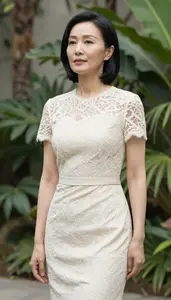 Formal Dress Glamour Photography Light Skinned Woman Portrait At Garden