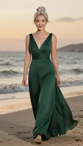 Formal Gown Editorial Photography Chinese Woman At Sunset Stock Photography
