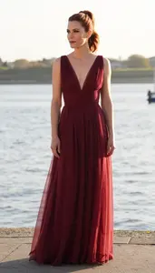 Formal Gown Glamour Photography British Woman Portrait At Sunset