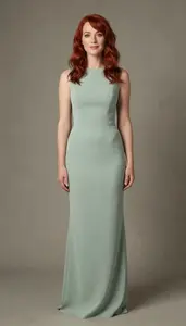 Formal Gown Glamour Central European Woman With Layered Hair At Studio