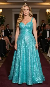 Gala Glamour Portrait Ball Gown On Latina Woman Stock Photography