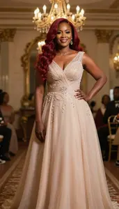 Gala Glamour Portrait Ball Gown On Kenyan Woman Stock Photography