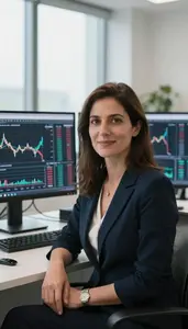 Institutional Investor Comparing Benchmark Index Performance Stock Photo