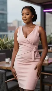 Kenyan Woman In Wrap Dress Cocktail Event Glamour Portrait Photography