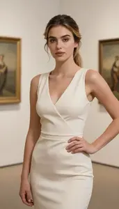 Light Skinned Woman In Wrap Dress Cocktail Event Glamour Portrait Photography