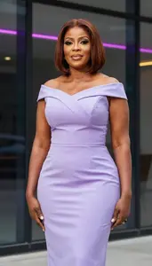 Lilac Modern Cocktail Gown Editorial Photography Nigerian Woman At Urban