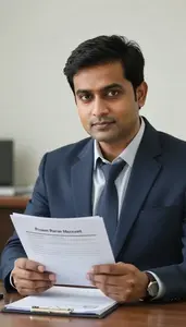 Man Finance Professional Reviewing A Loan Application
